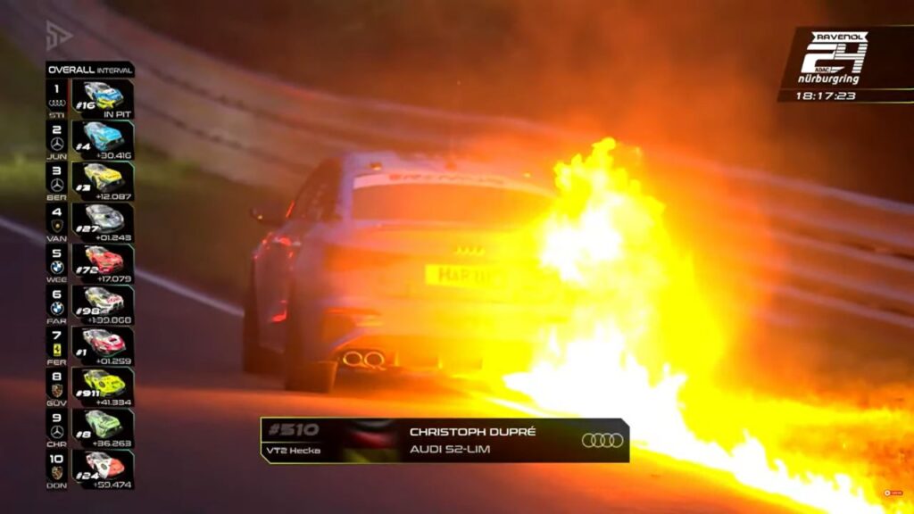 vidéo-audi-s2-incendie-ADAC-Nürburgring